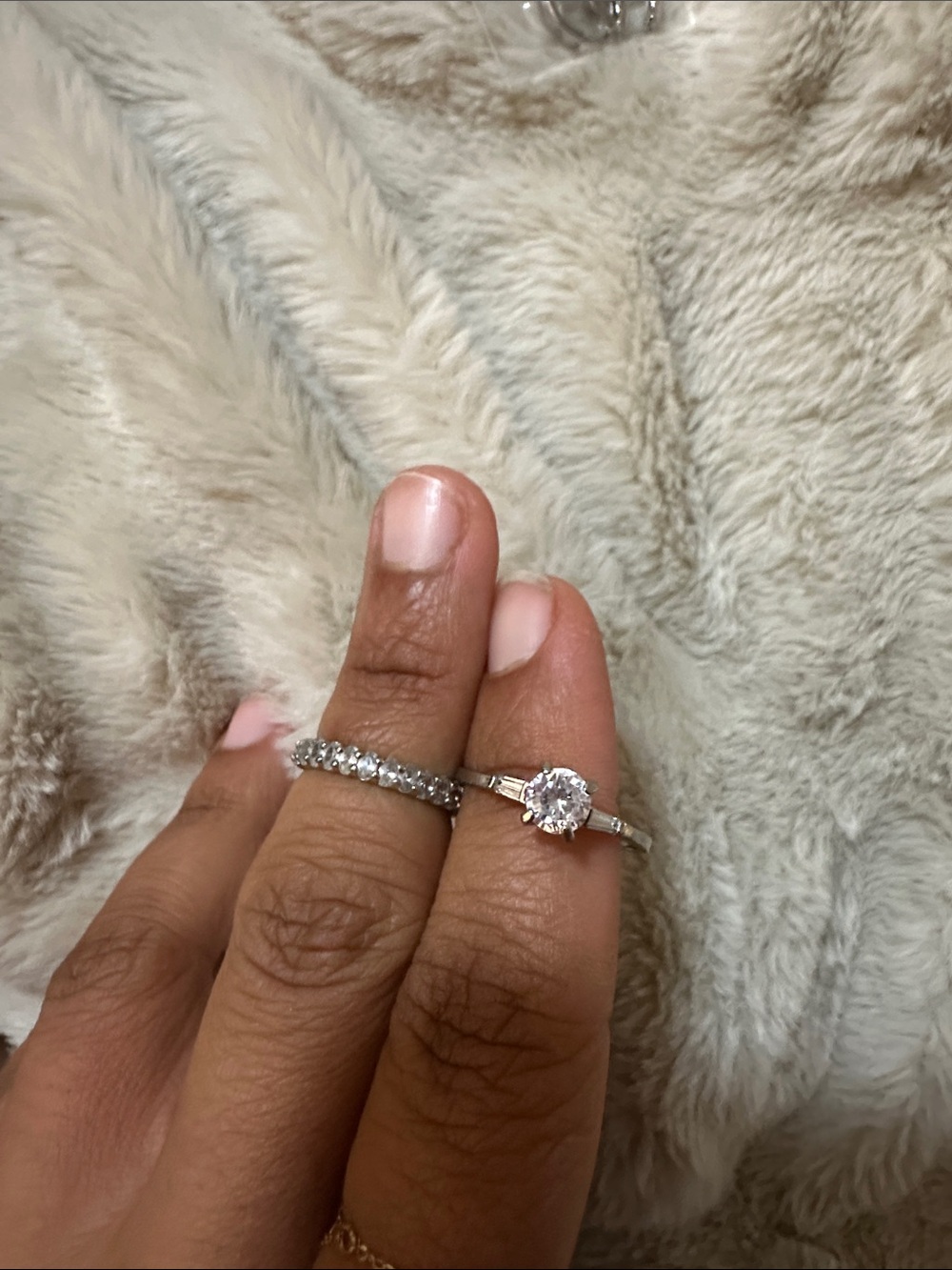 Classic Silver Round-Cut Solitaire and Eternity Band Set - Silver